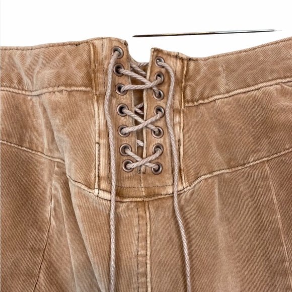 Free People CRVY Cord Lace Up Back Flare Jeans Size 34 - Picture 9 of 10